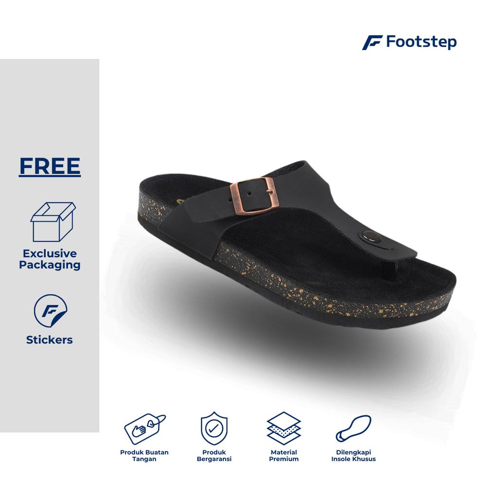 Sandal Jepit Slide Pria Footstep Footwear Tora Black