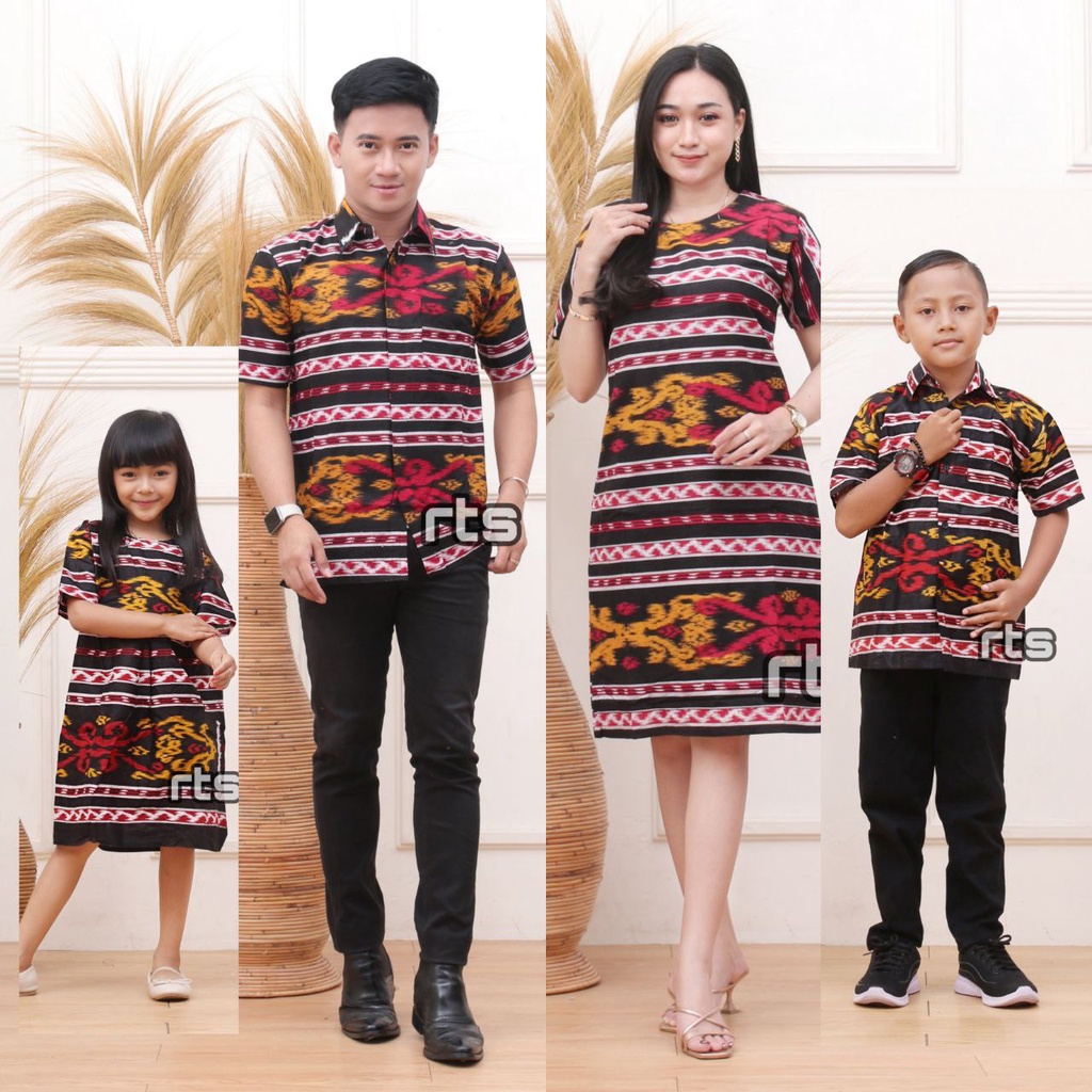 BISA DIBELI TERPISAH BATIK COUPLE FAMILY MOTIF SONGKET MERAH