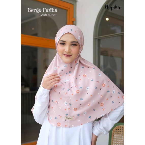 Mauveclo | Bergo Instan Hijab Floral Fatiha by Hiyaku | Ready Stock