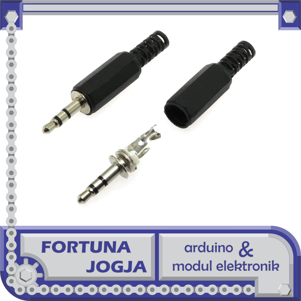 Konektor Jack Audio Male 3.5 mm Stereo Plastik