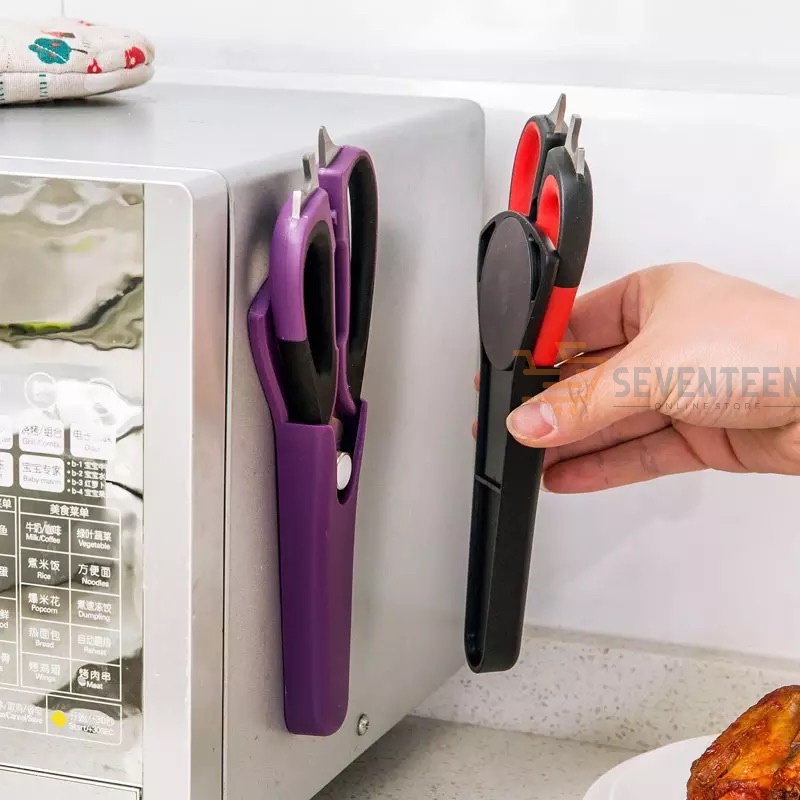 SEVENTEEN HOLDER GUNTING DAPUR TEMPEL MAGNETIC KULKAS MICROWAVE TEMPAT PENYIMPANAN GUNTING TEMPEL MAGNET PENUTUP GUNTING