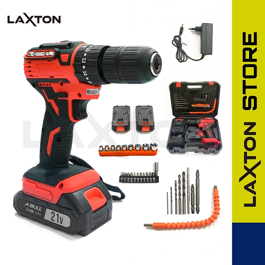 BULL Mesin bor baterai tangan cordless drill cas BL26LI 13mm 28pcs