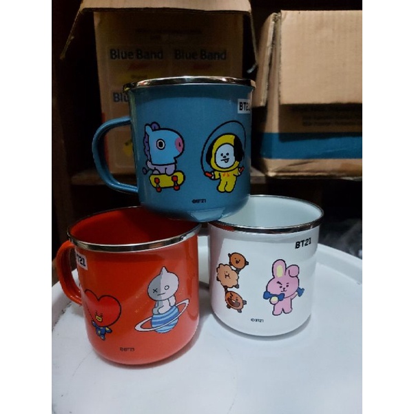 mug enamel/gelas bt21 x milk life