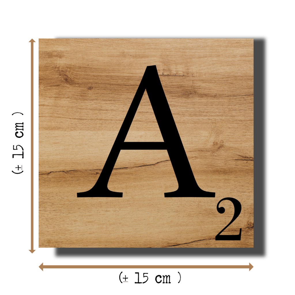 DEKORASI PAJANGAN RUMAH HURUF DESAIN SCRABBLE 15x15