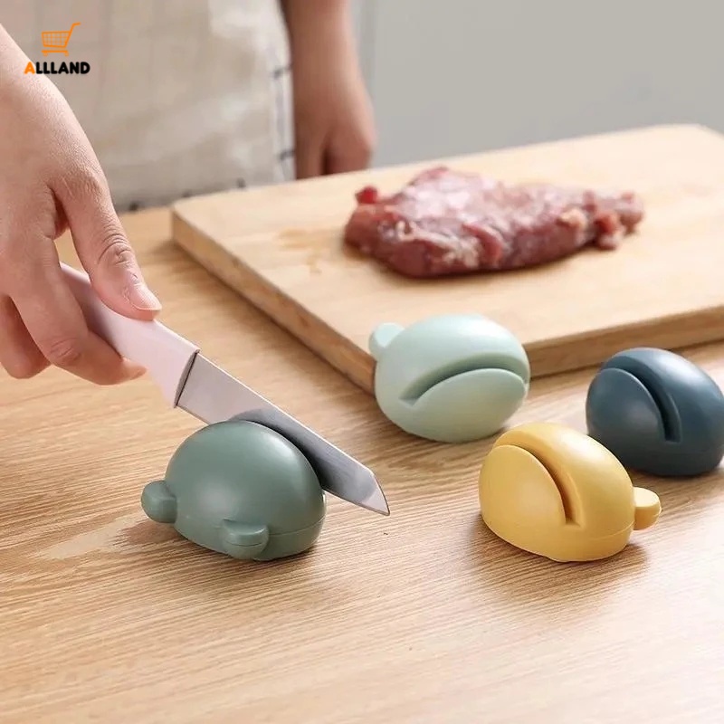 (Random Color) Mini Frog-shaped Knife Sharpener / Multi-function Fruit Knife Scissors Sharpening Stone Kitchen Tools