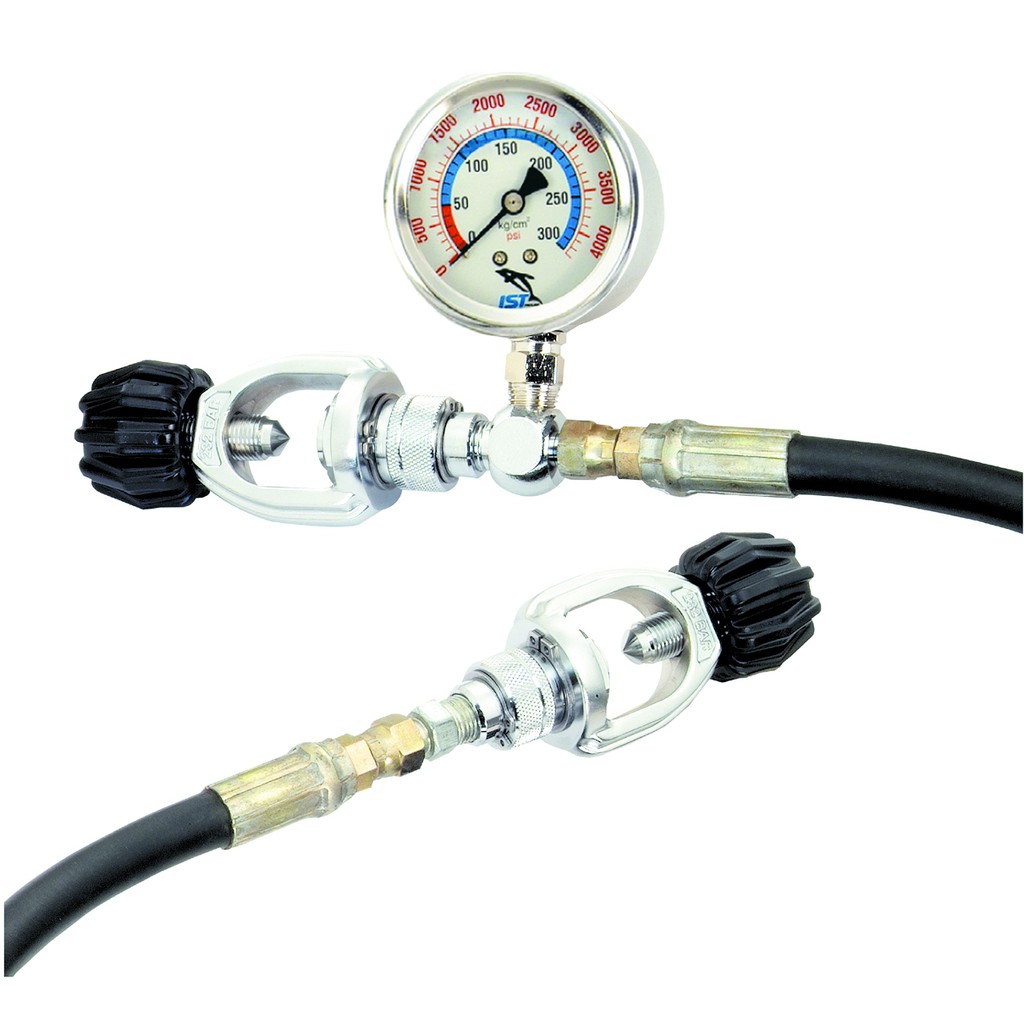 YOKE TO YOKE TANK EQUALISING HOSE WITH PRESSURE GAUGE