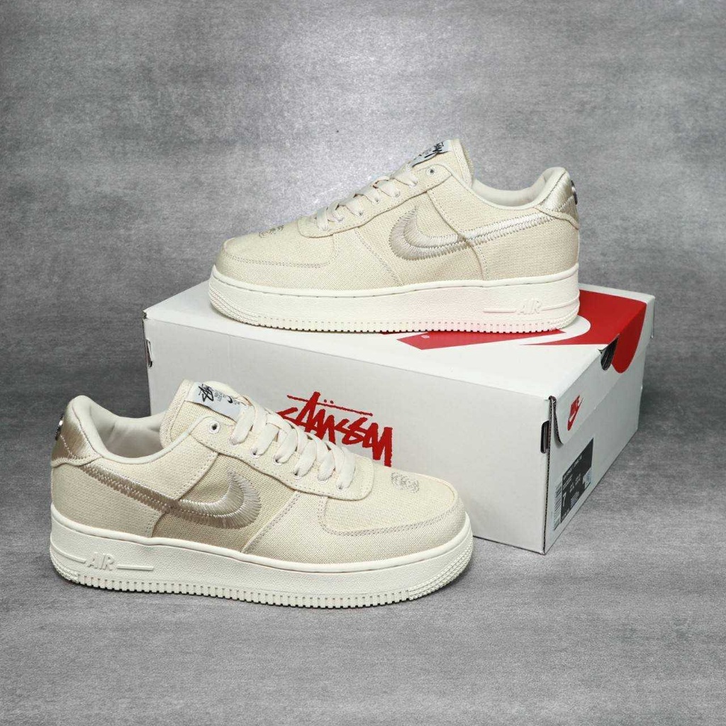 Sepatu Sneakers  Air Force 1 Low x Stussy Cream Fossil Stone