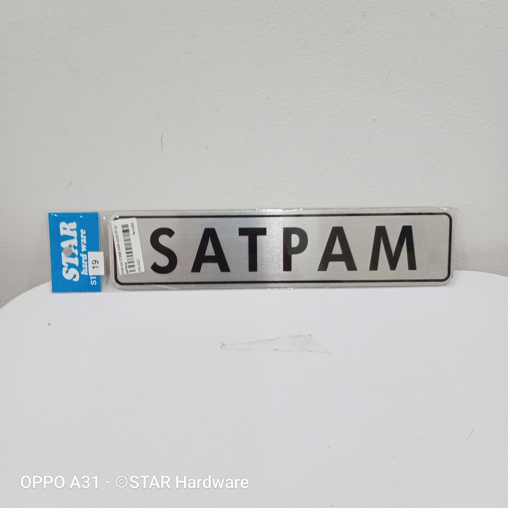 

STAR HARDWARE - ST19 STIKER SATPAM - STICKER SIGN ALUMINIUM (21 X 5 cm) - STIKER PETUNJUK