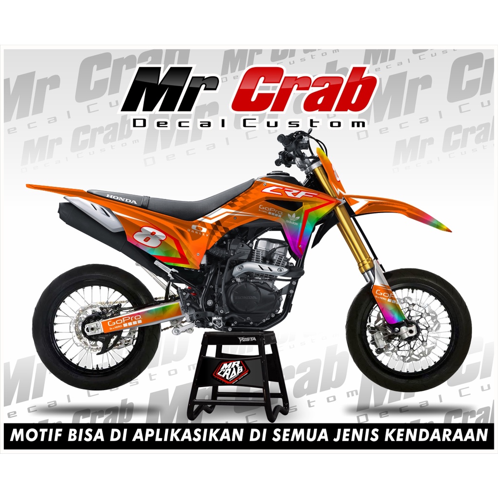decal stiker crf 150 l full body  ORANGE - Supermoto