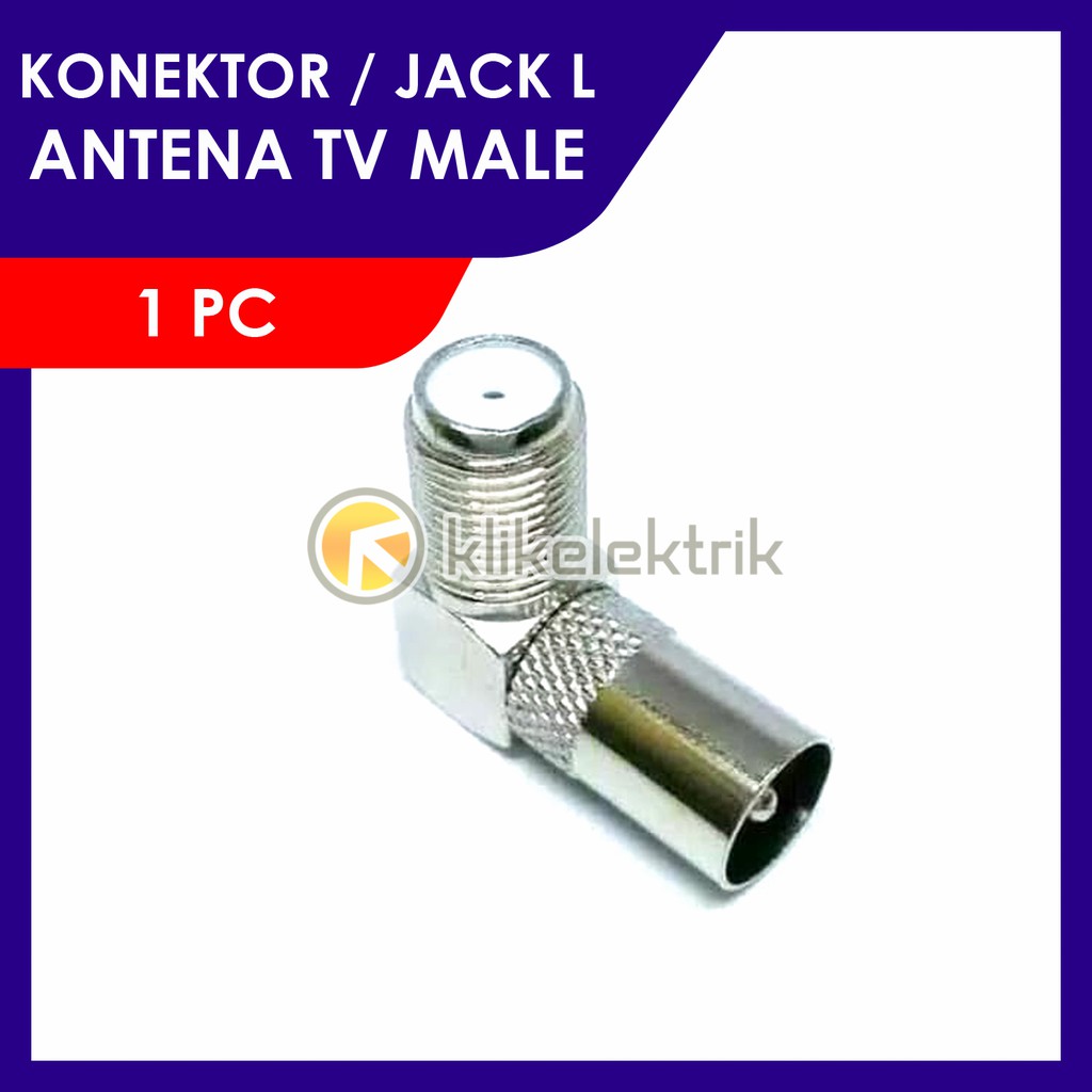 JACK ANTENA TV MODEL DRAT L MALE FEMALE DRAT TV SOCKET PLUG COLOKAN ANTENA TELEVISI DIGITAL ANALOG