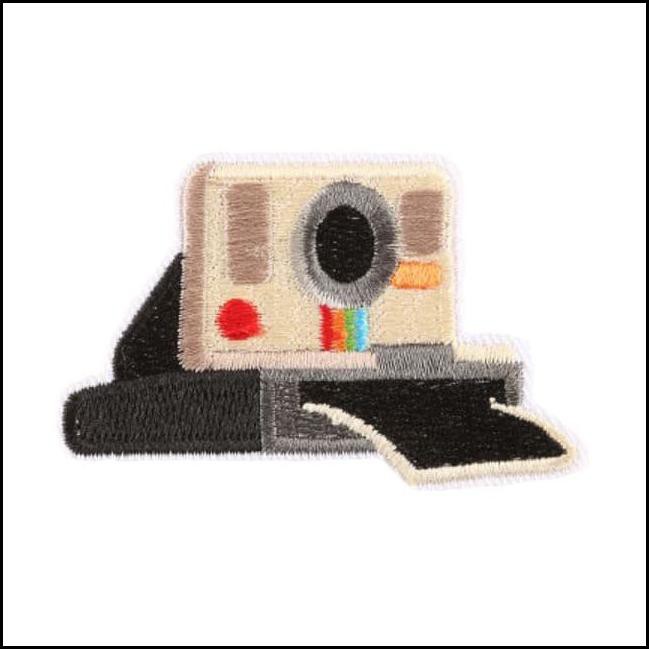 Iron Patch Polaroid Onestep Camera Bordir Emblem Kamera Vintage Retro