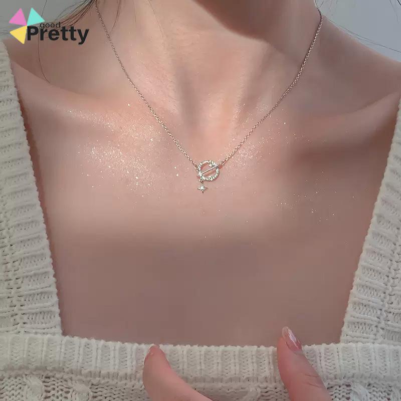 Planet Kalung Wanita Ringan Mewah Desain Niche Flash Diamond Temperamen Pacar Super Lembut - PD