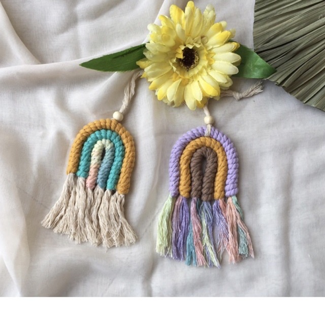 RAINBOW KEYCHAIN MACRAME BESAR // GANTUNGAN TAS // GANTUNGAN KUNCI