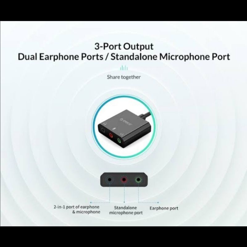 ORICO SKT3 Sound Adapter 3X Aux USB External Sound Adapter