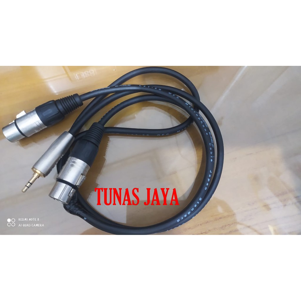 Jack Canon Cewek 2 ke 1 Jack HP 3,5 MM Per - 1 meter