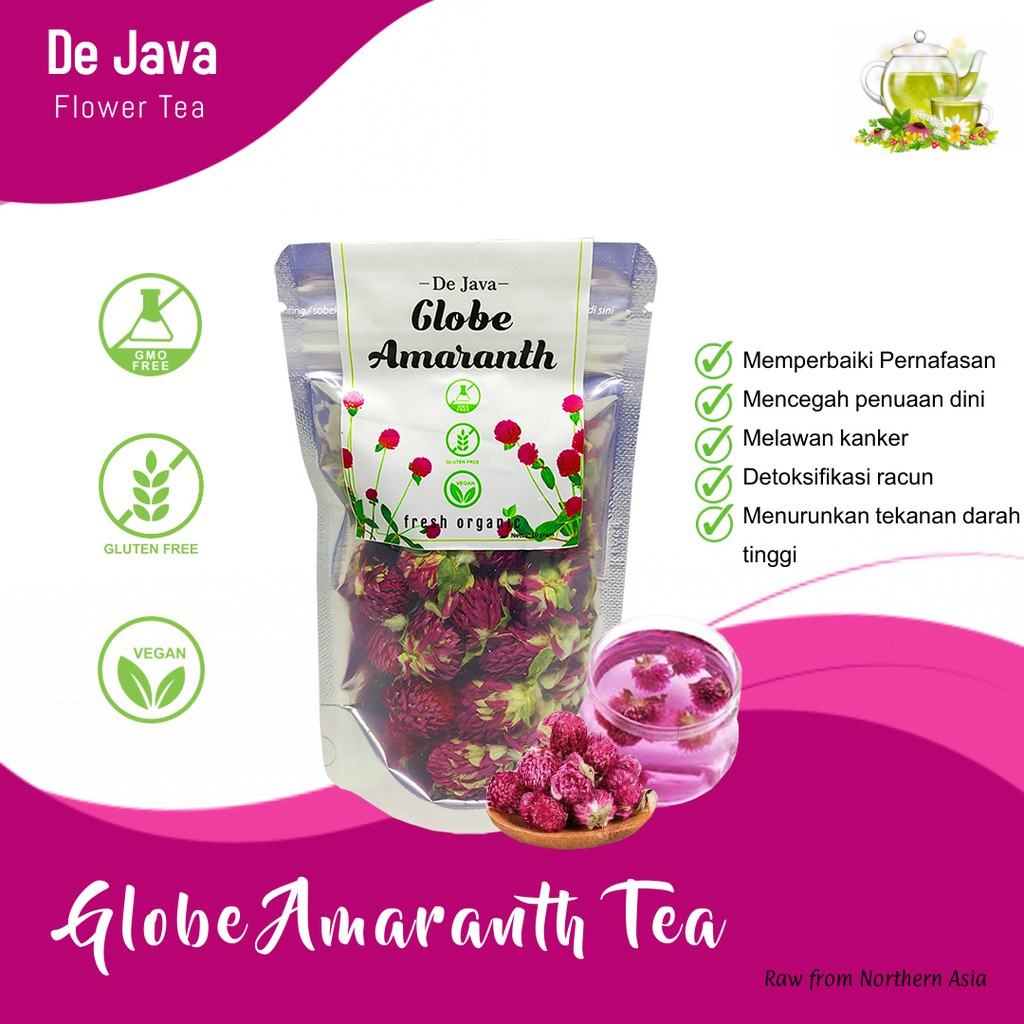 

Teh Amaranth Ungu Bundar Kering Dried Purple Globe Amaranth Tea 10 gr