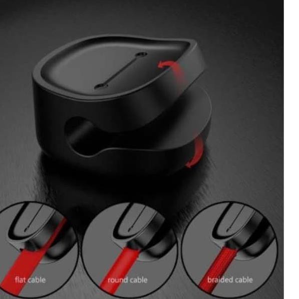 

❊ PEAS CABLE CLIP HOLDER MAGNETIC USB ORGANIZER KABEL CHARGER - Hitam ➺