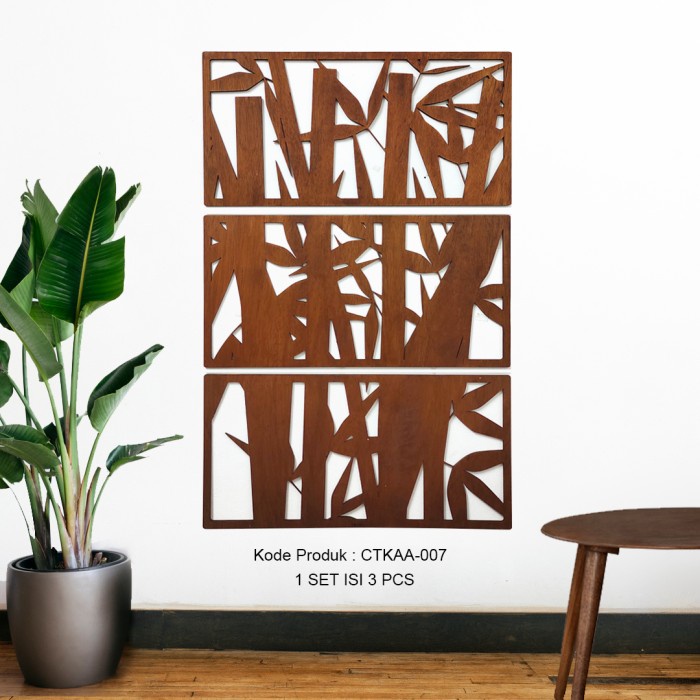 Dekorasi Rumah Hiasan Dinding Kayu Aesthetic Motif Bambu WP Project