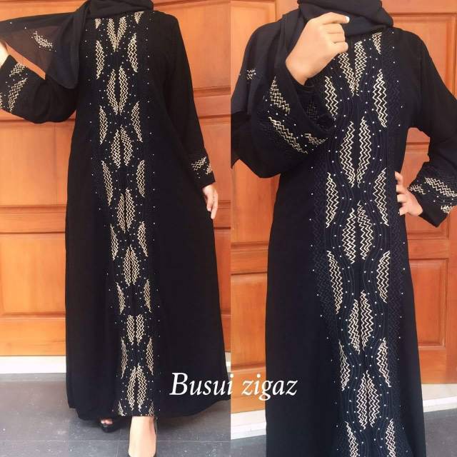 Lidya abaya hitam bordir busui zigaz free pasmina Fashion Muslim
