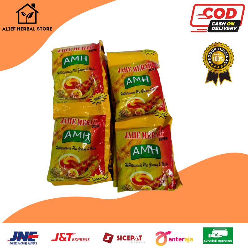 

Jahe merah AMH Super | Jahe Merah Amanah Super Original | Minuman Herba Alami 1Renceng Isi 10