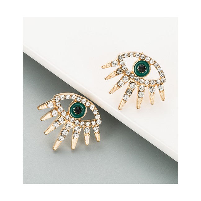 LRC Anting Tusuk Fashion Blue Alloy Diamond Eye P81976