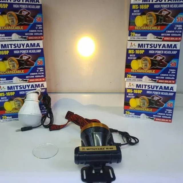 Senter kepala Headlamp 20 Watt MS-169P MITSUYAMA