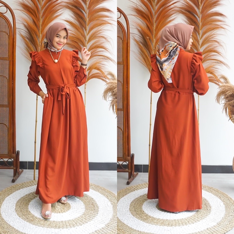 HAIFA DRESS PAKAIAN GAMIS MUSLIM WANITA SIZE M L XL BUSUI DAN WUDHU FRIENDLY KEKINIAN TERBARU BAHAN SHAKILA PREMIUM MURAH BERKUALITAS ZENIC_ID COD