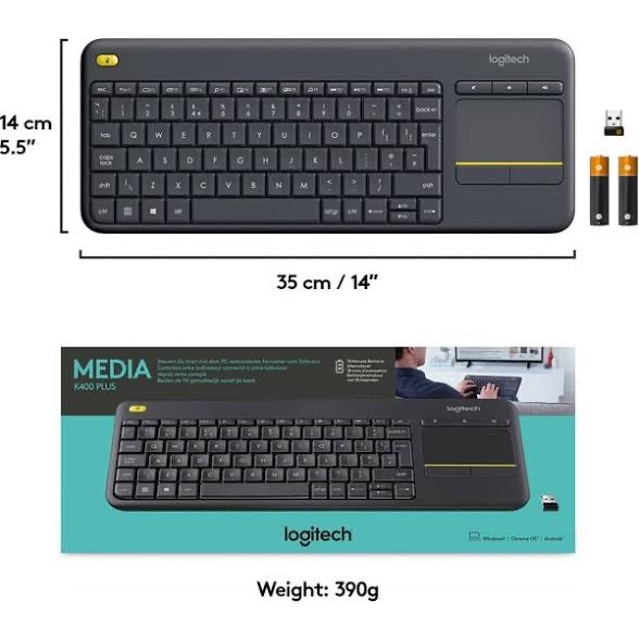 Logitech K400 Plus Wireless Touch Keyboard