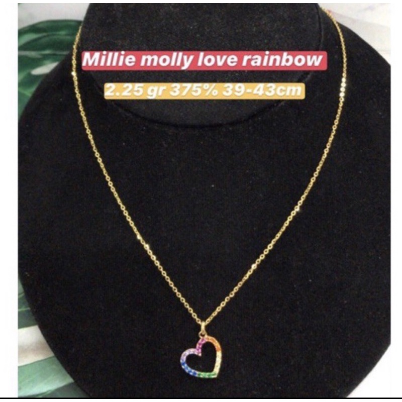 Kalung love rainbow kadar 375/8karat wanita dewasa