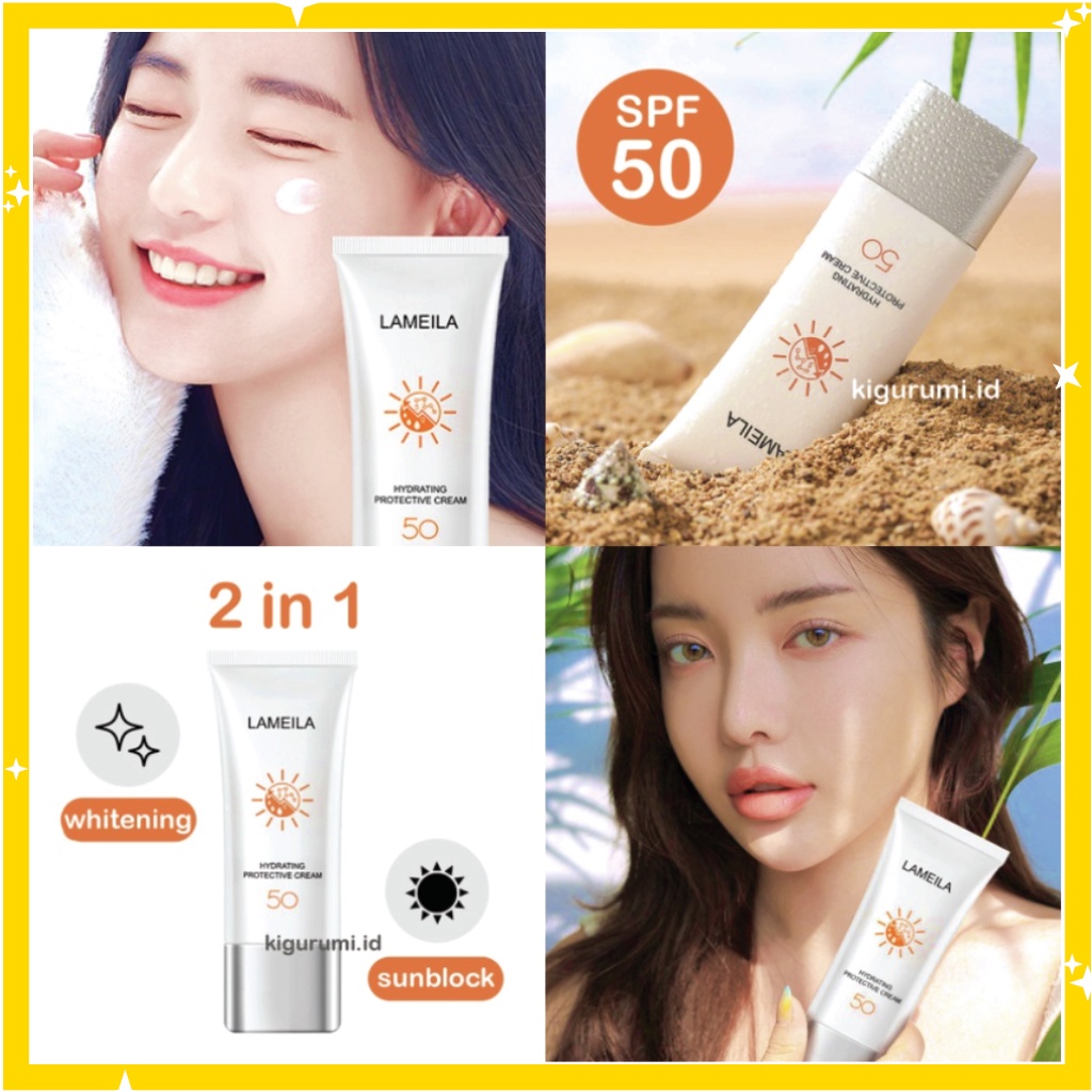 LAMEILA Sun Block SPF 50 Sun Screen Wajah White Sunblock Tahan 12 Jam PA+++ LA162 3058