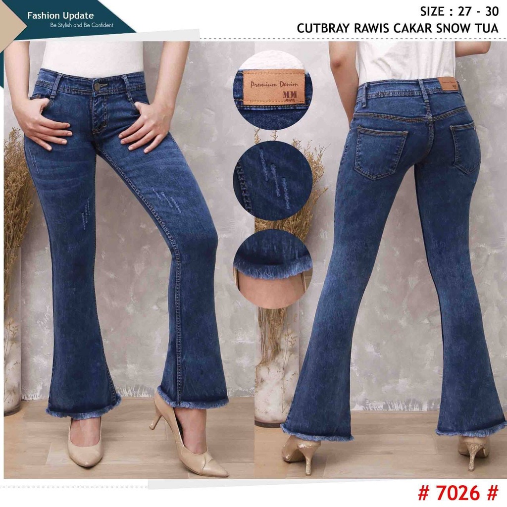 Celana Panjang Jeans Wanita Cutbray Rawis Cakar Whisker 27-30 31-34 Bisa Bayar Ditempat(COD)