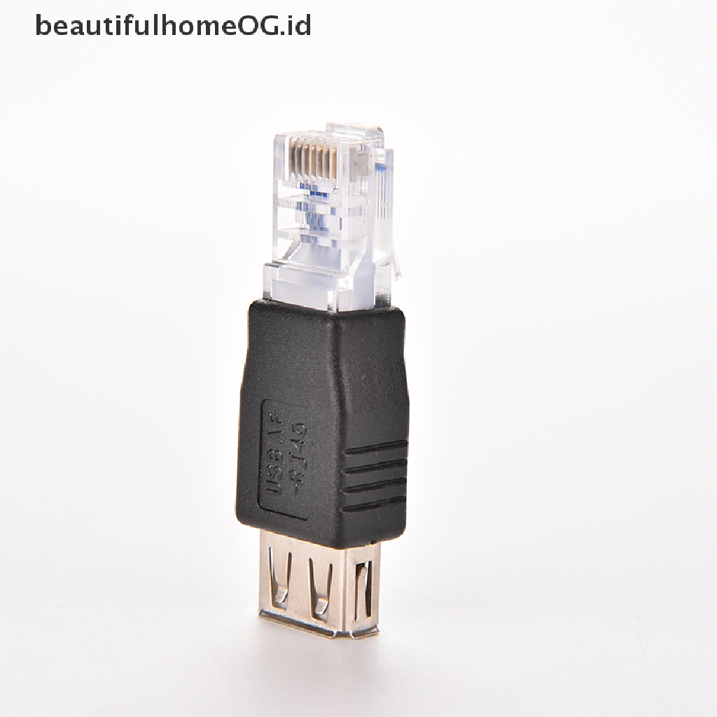 / Beautifulhomeog.id / RJ45 Adapter Socket LAN Ethernet Router Plug Male Ke USB AF A Female