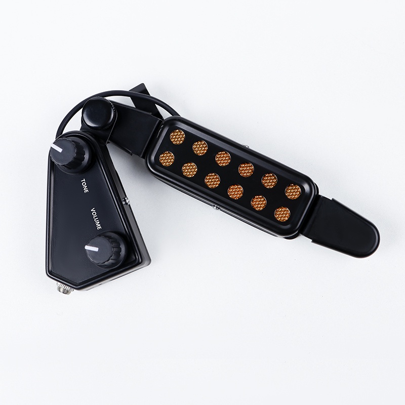 P-011 Pickup Transducer Magnetik 12 Lubang Dengan Kabel Audio Kontrol Volume Untuk Gitar Akustik