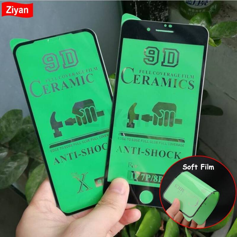 10pcs Film Pelindung Layar Keramik 9d Untuk Iphone 11 12 Pro Max Mini 7 8 Plus X Xs Max Xr Se 2020 Se2