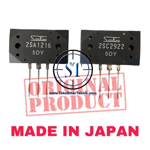 Transistor Pasangan SANKEN ASLI 2SA 1216 2SC 2922 400W 180V NPN PNP TR Sanken ASli Original JApan