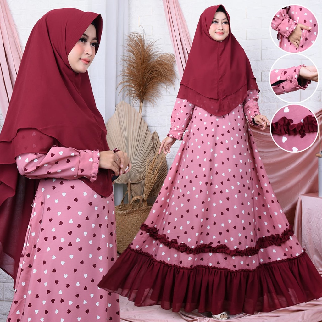 violita maxi monalisa premium mix seruty bebydoll / gamis monalisa motif bunga terbaru