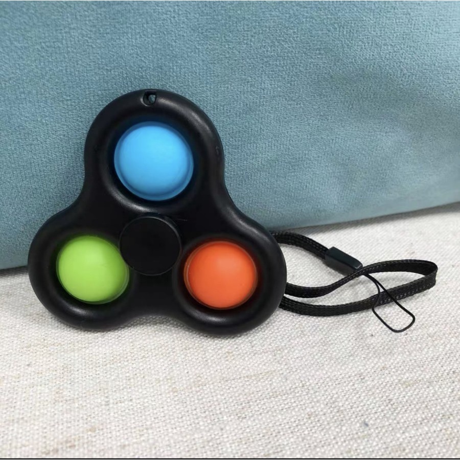 BARU SPINNER POP IT 3 FIDGET mainan anak spinner pop its 3 lubang