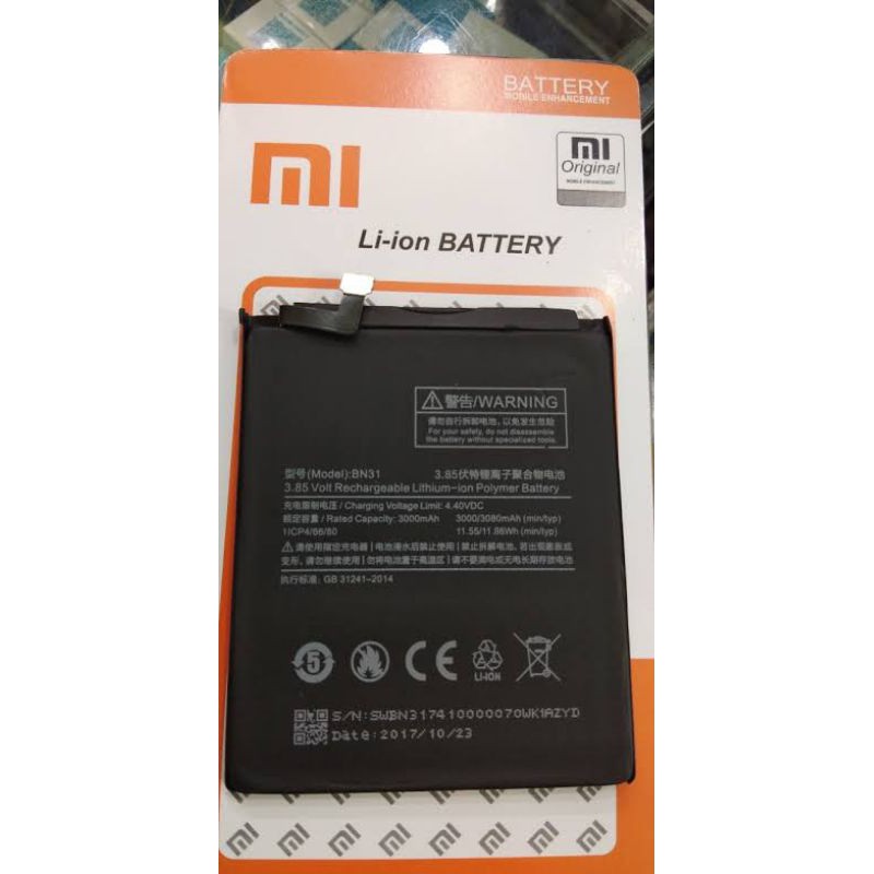 battery baterai batre Xioami redmi note 5a bn31 original