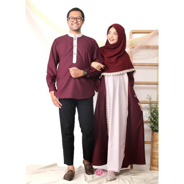 Adena Aidan A10 Sarimbit Zizara Bisa Order Terpisah Gamis Ibu/Anak Segi Empat Mika Koko Dewasa Ayah 