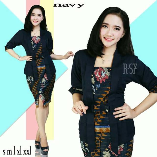 Kebaya elnira tangan pendek rok span/kebaya kutubaru