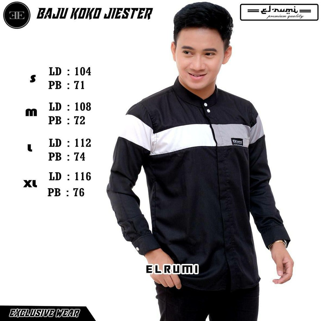 Baju Koko El Rumi Terbaru Koko El Rumi Jiester Motif PPKM Koko El Rumi Murah