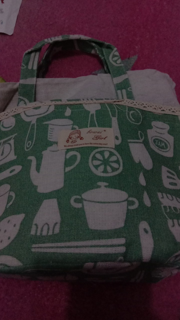 Organizer Lunch Bag Canvas Animal Tas Bekal Kanvas Motif Hewan Lucu Bahan Linen