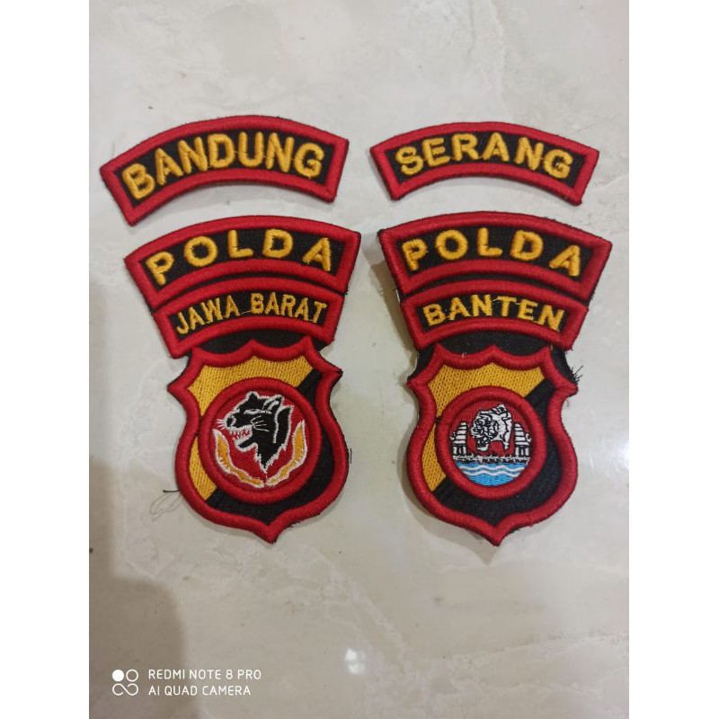 Logo Polda bordir timbul  +Lokasi//polres