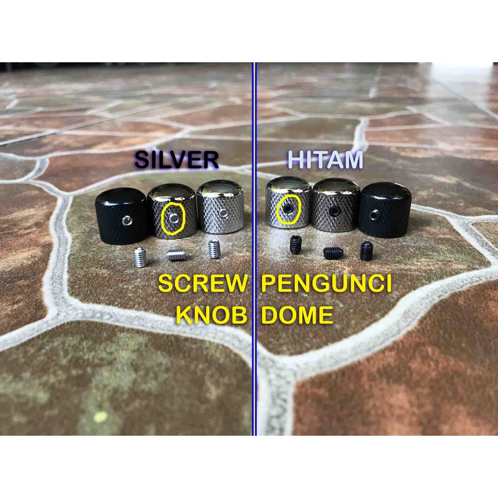 Screw Pengunci Knob Dome Metal Besi Locking Kunci L Potensio Volume Tone Baut Sekrup Gitar
