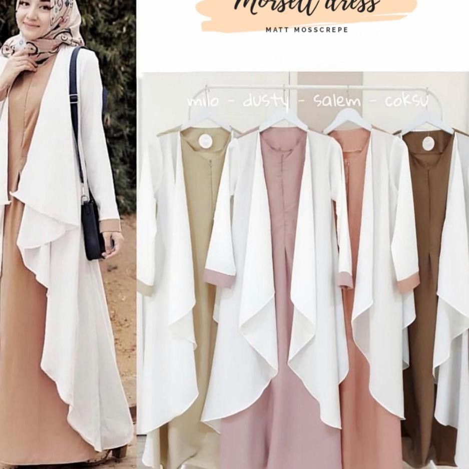 H2T7 MORSEL DRESS Baju Gamis Wanita Pakaian Muslimah Baju Hijab Wanita Elegant Trendy Terbaru 2020 ❤