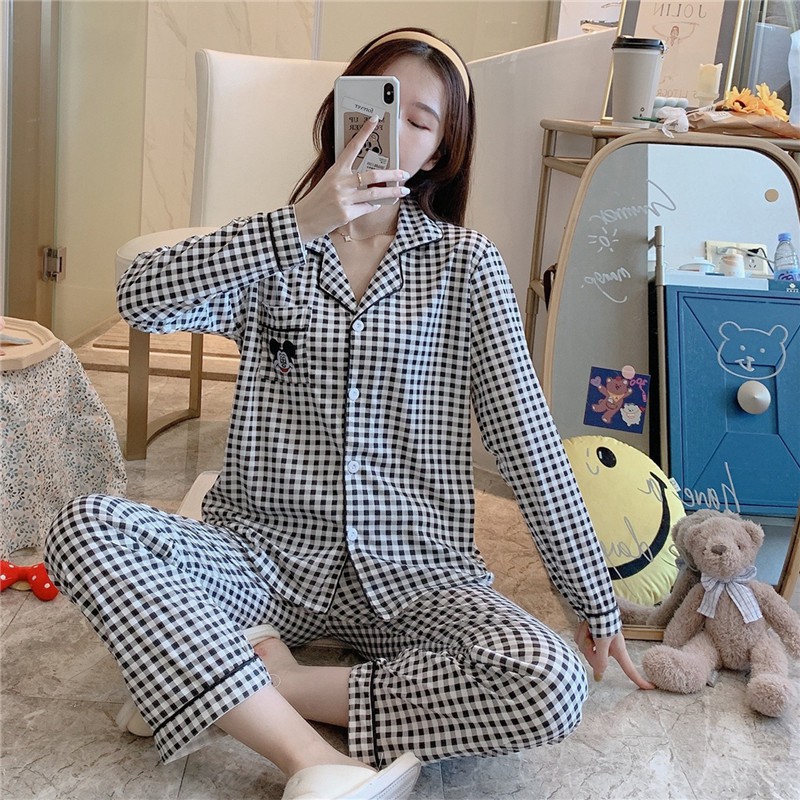 ❀ Chingu ❀ PW074 COD Pakaian Tidur Wanita Bahan Premium Tebal Nyaman Motif Piyama Import Surabaya