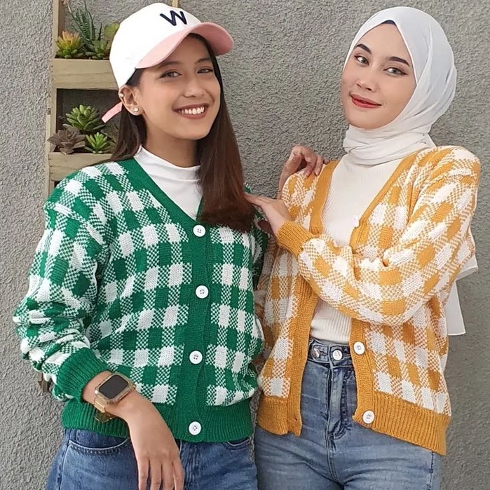 Outwear Cardigant Wanita Kotak Cardie Bahan Rajut Korean Style Terbaru