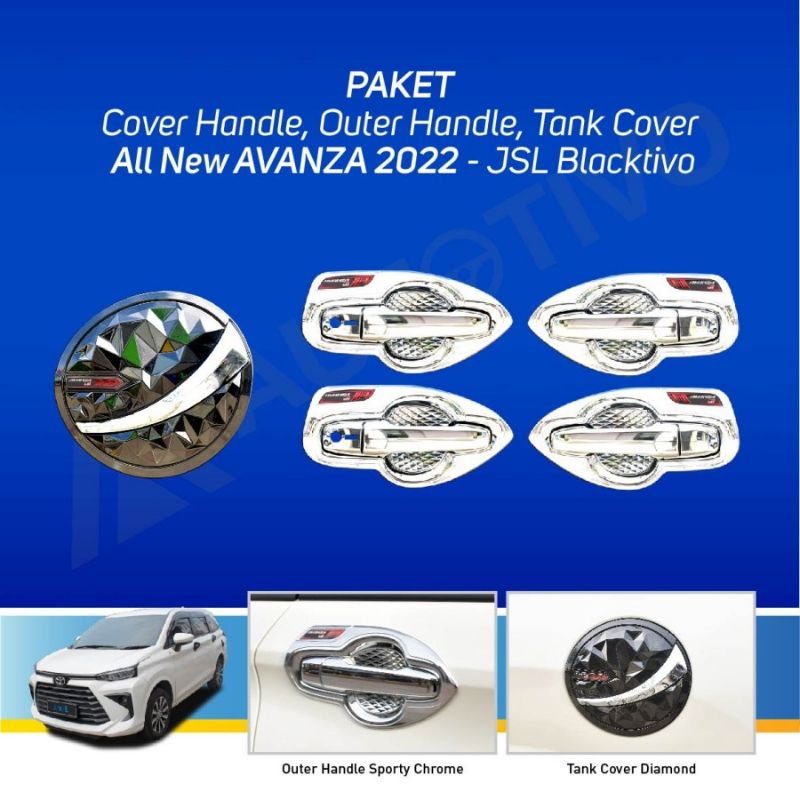 paket outer handle tank cover Avanza 2021 2022 Exclusive chrome