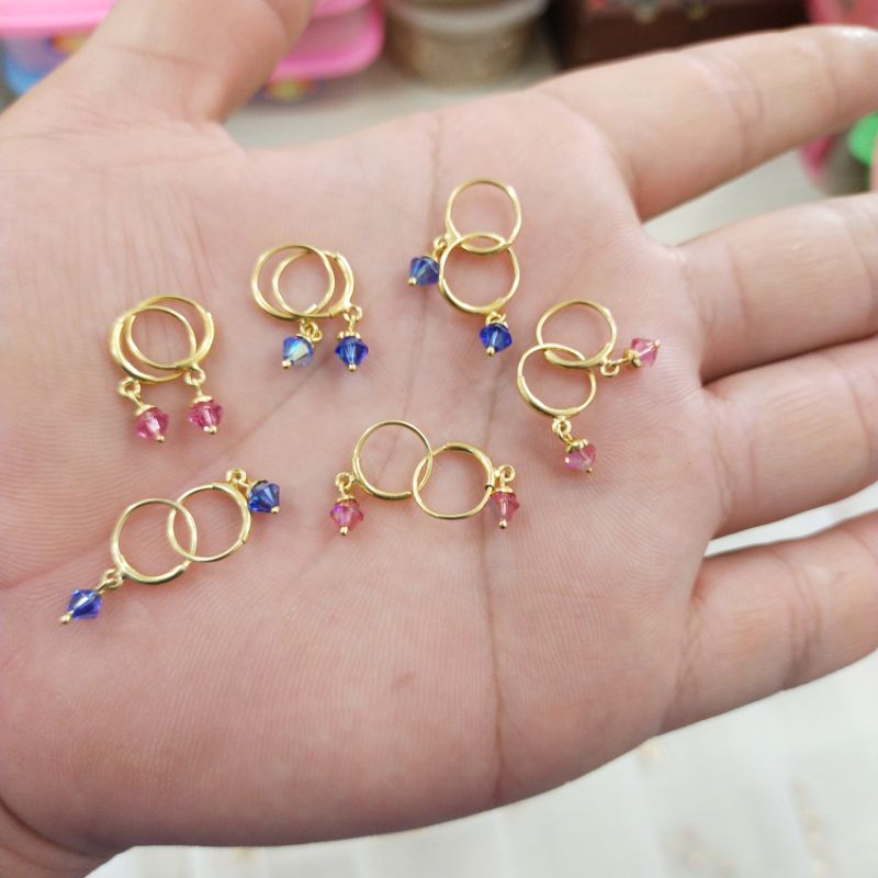 ANTING ANAK MATA PERAK 925 LAPIS MAS 24K