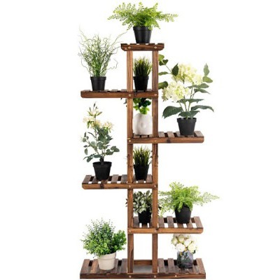 rak bunga kayu jati 5 susun